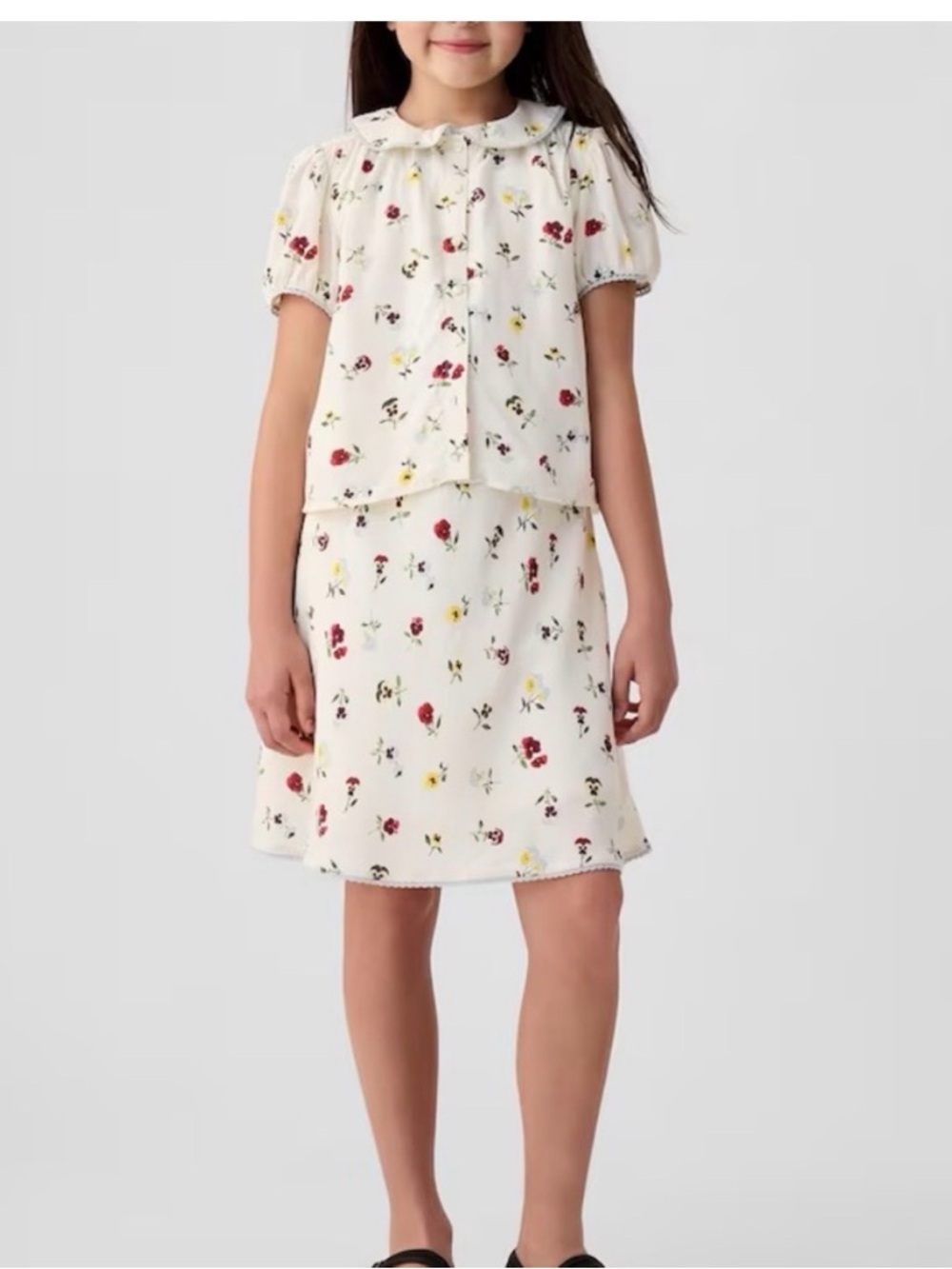 Gap Doen Cream Floral  Girls Skirt